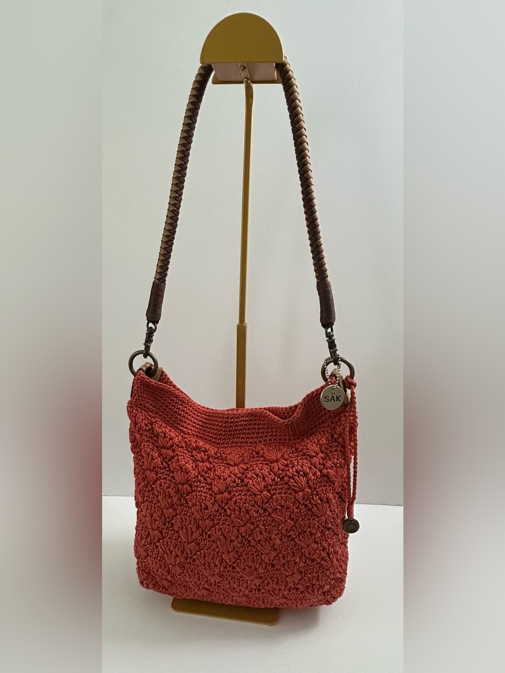 The Sak - Crotchet Hob/Shoulder Bag with Braided Strap (not original to the bag)